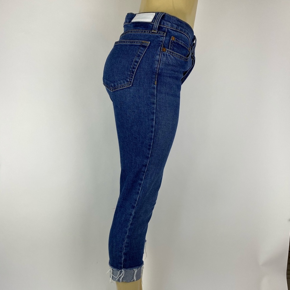 RE/DONE Originals High Rise Ankle Crop Frayed Hem